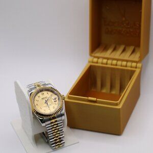 Seiko Mod Two-Tone Gold & Silver Automatic Watch | NH35 Movement | Exhibition